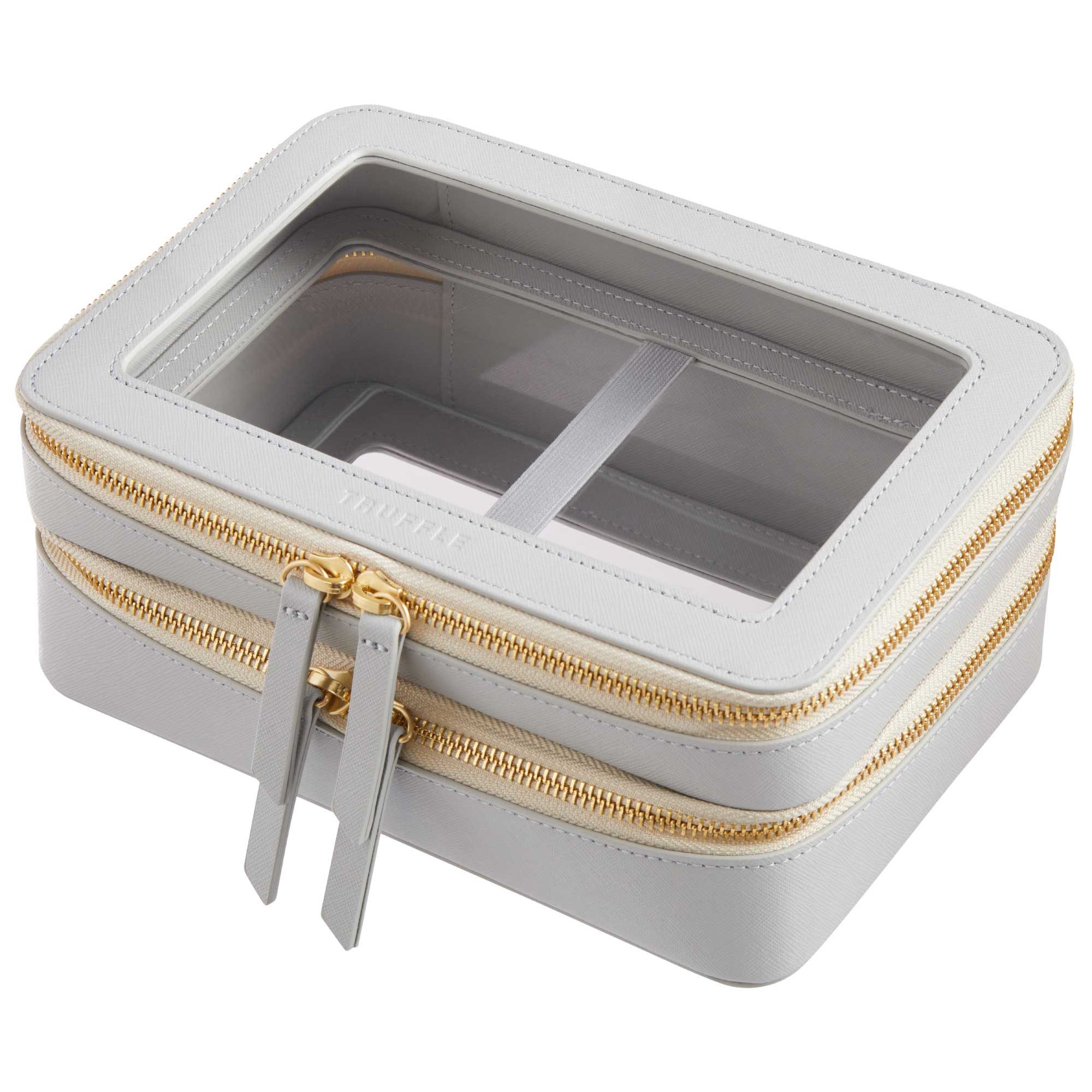 Clear Cosmetic Case | Clear Makeup Case | Extra Large Makeup Case | Truffle