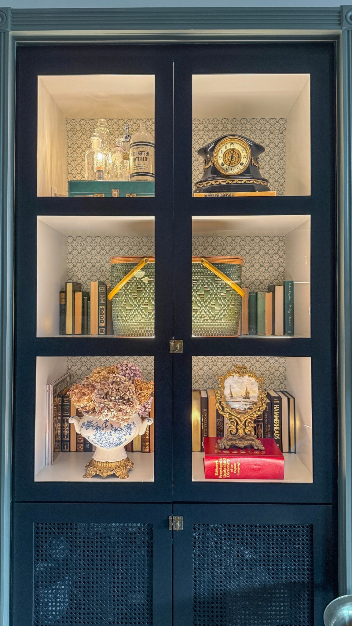 Adding wallpaper and lug by to these built ins changed EVERYTHING. So simple for such a huge impact! 
Wallpaper is Beata in Moss green by Sandberg ❤️

#LTKHome #LTKstorytime #LTKSeasonal