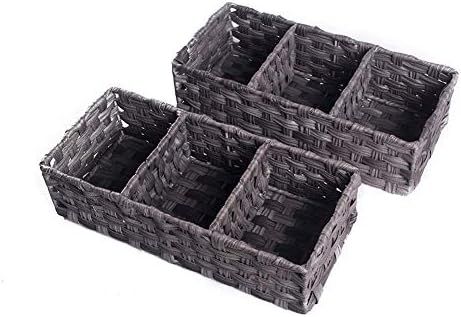 HOSROOME Toilet Paper Basket Larger Compartments Storage Basket for Toilet Tank Top Bathroom Storage | Amazon (US)
