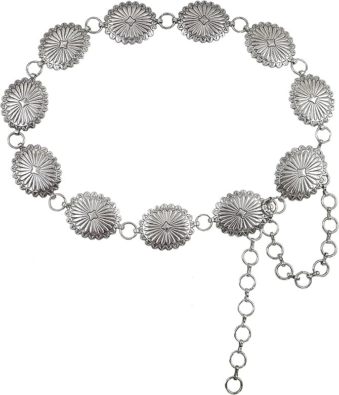 TOPACC Metal Chain Belt for Women Waist chains for Dresses Jeans Western Cowgirl | Amazon (US)