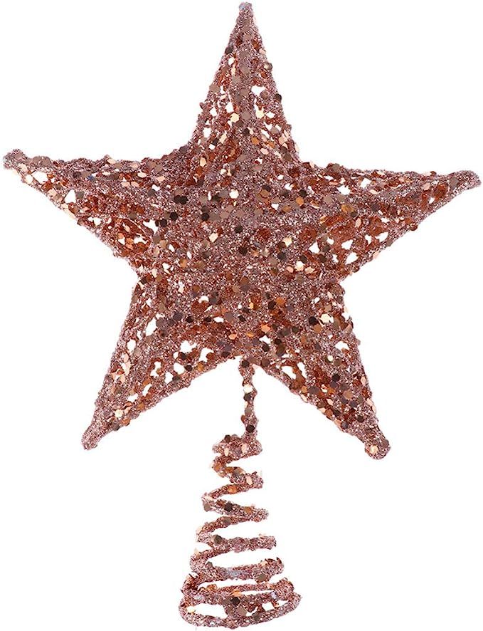 Amosfun Glittered Christmas Tree Topper Star Treetop for Christmas Tree Decoration or Home Decor ... | Amazon (US)