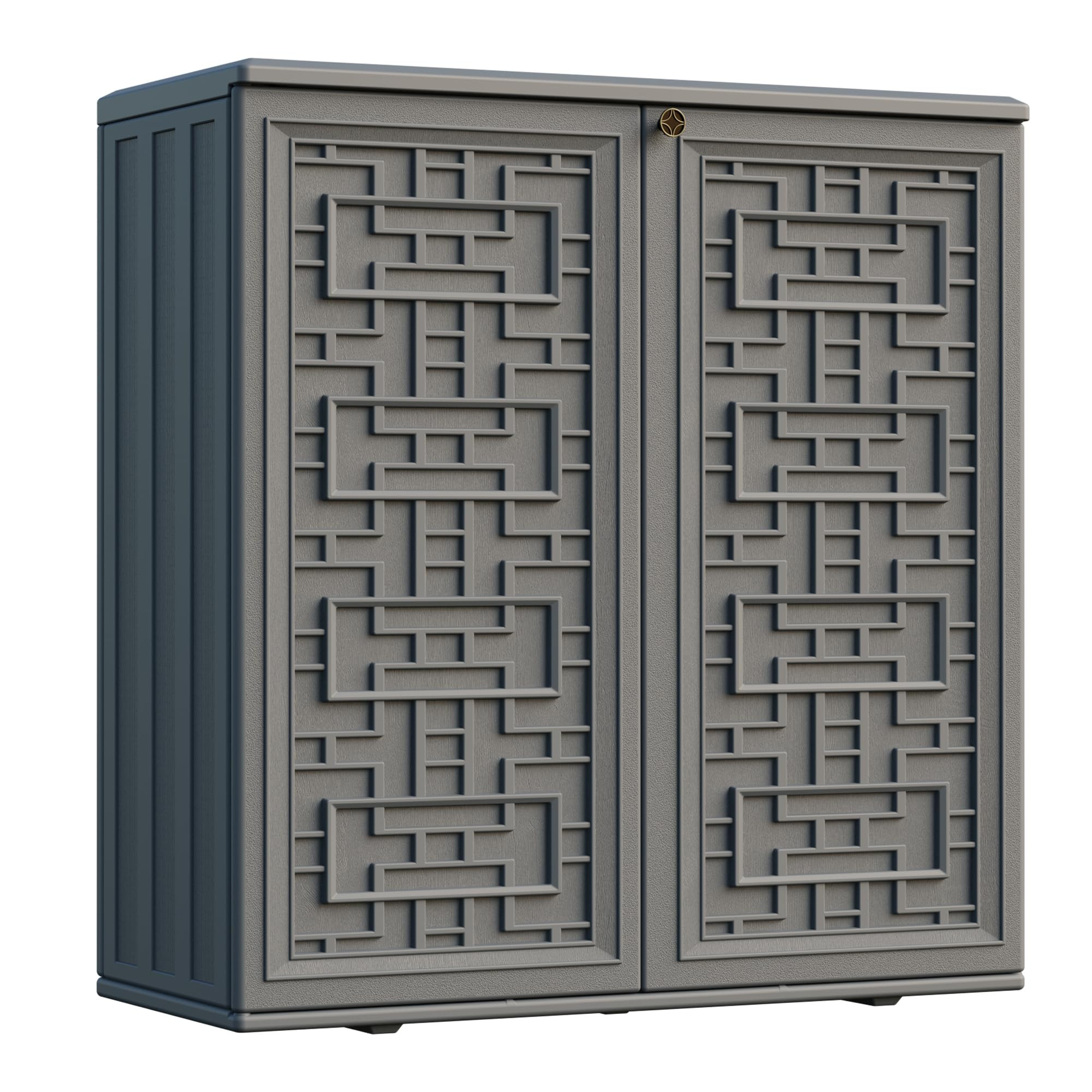 Mrosaa Indoor Outdoor Storage Cabinet Waterproof with Shelf,Plastic Storage Sheds Outdoor Cabinet... | Amazon (US)