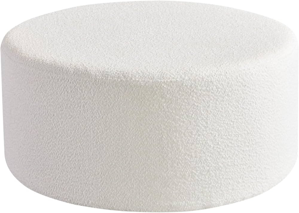 Amazon.com: Get Set Style Round Coffee Table, Boucle Upholstered End Table, Work as Side Table & ... | Amazon (US)