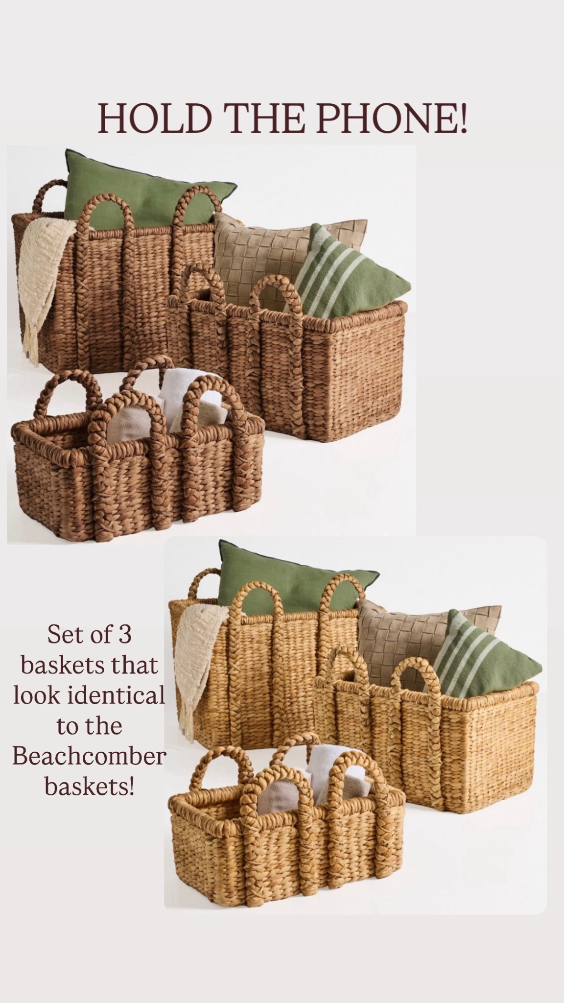 Beachcomber basket look alikes!
Set of 3 for the price of one!