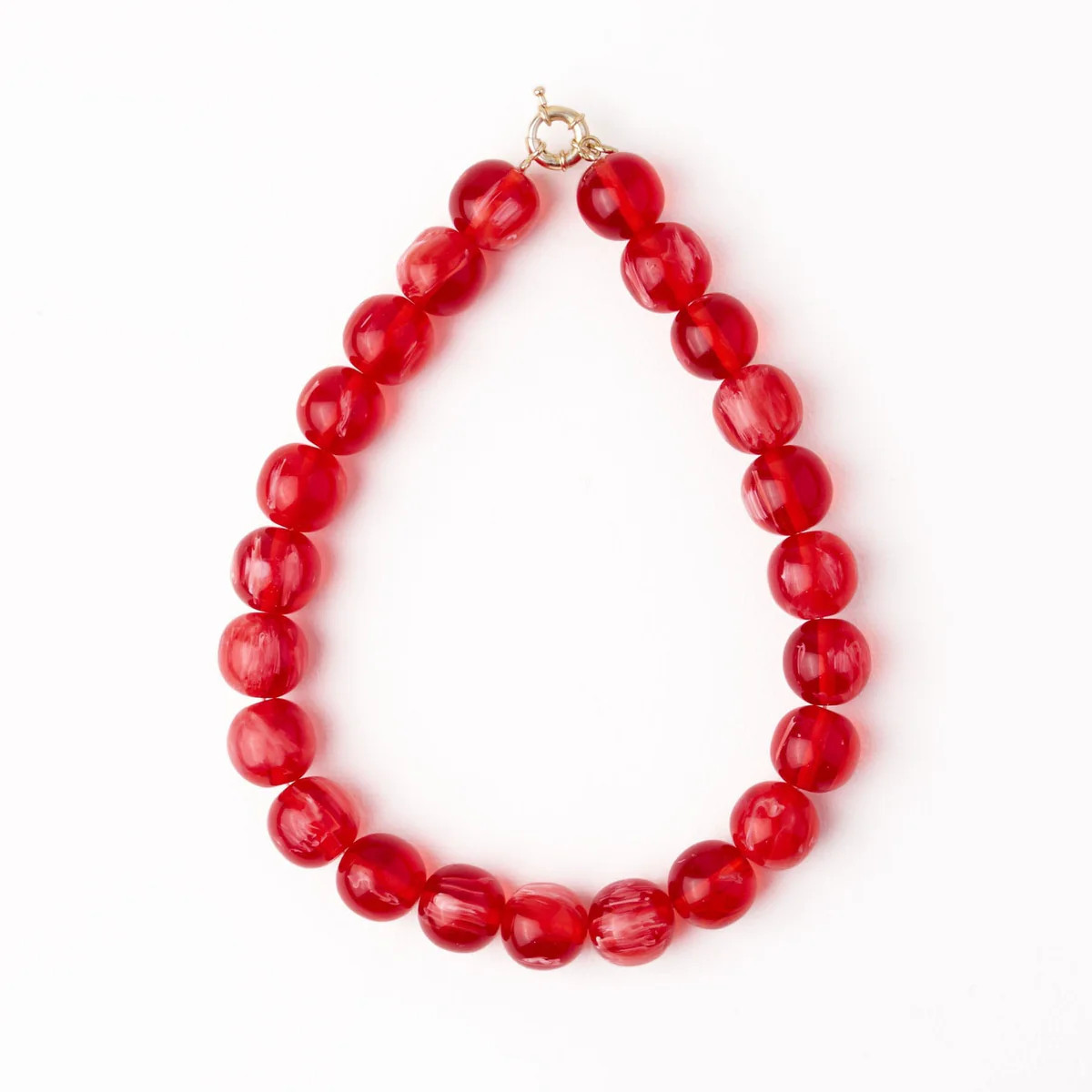Iris Large Resin Bead Necklace Red | INK+ALLOY