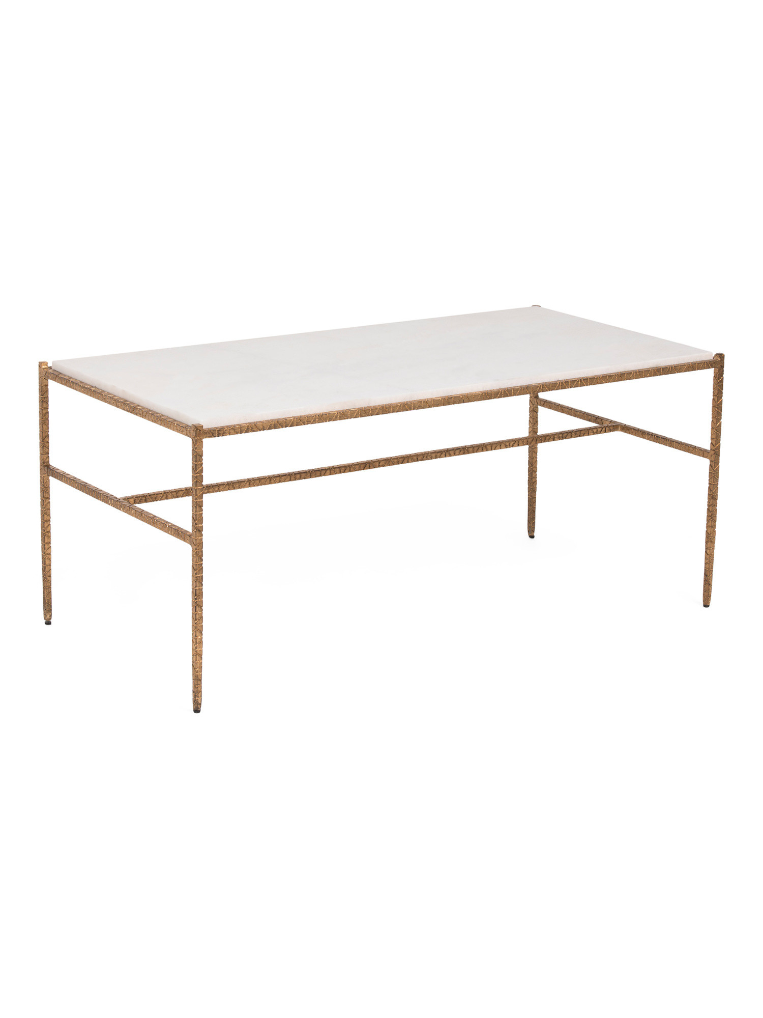 19x42x22 Marble Top Cut Iron Cocktail Table | TJ Maxx
