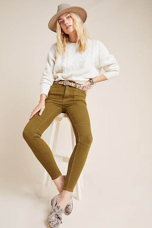 Pilcro High-Rise Moto Denim Leggings | Anthropologie (US)