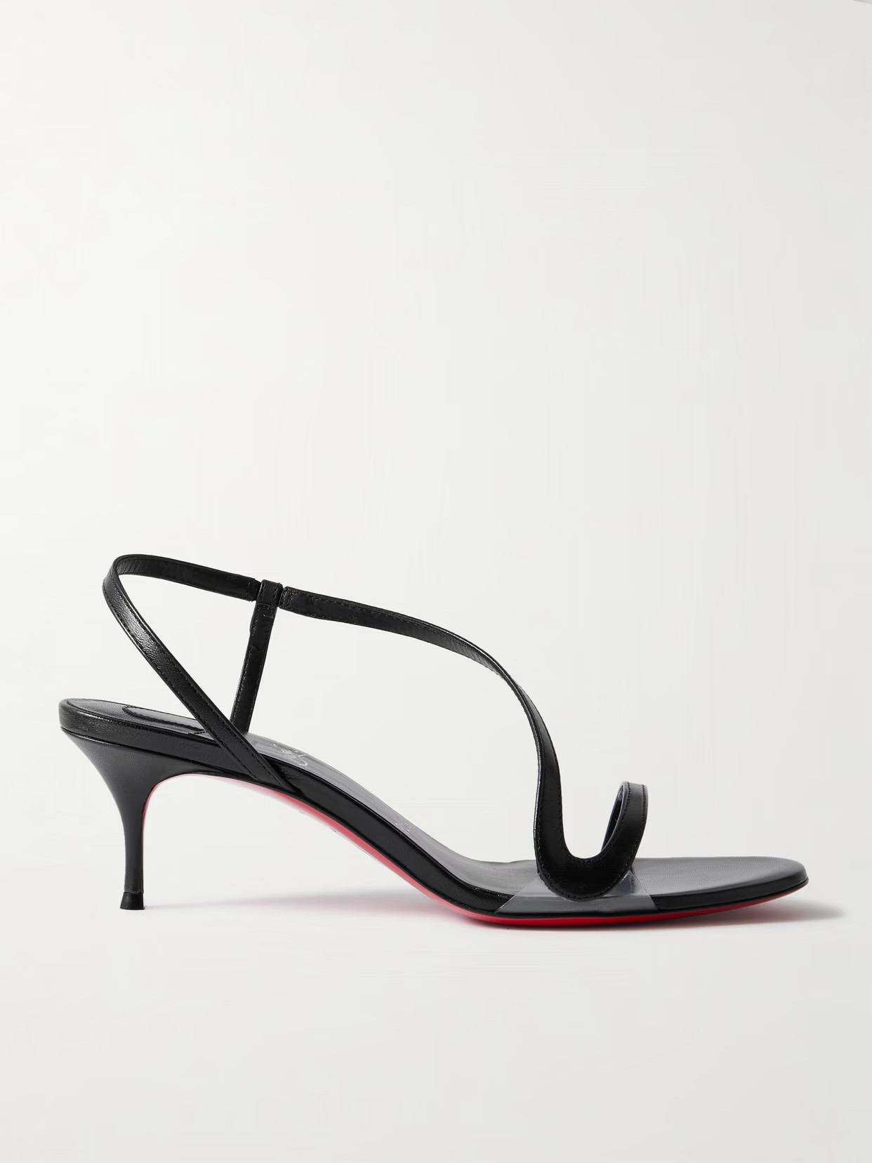Christian Louboutin - Rosalie 55 Leather And Pvc Slingback Sandals - Black | NET-A-PORTER (US)