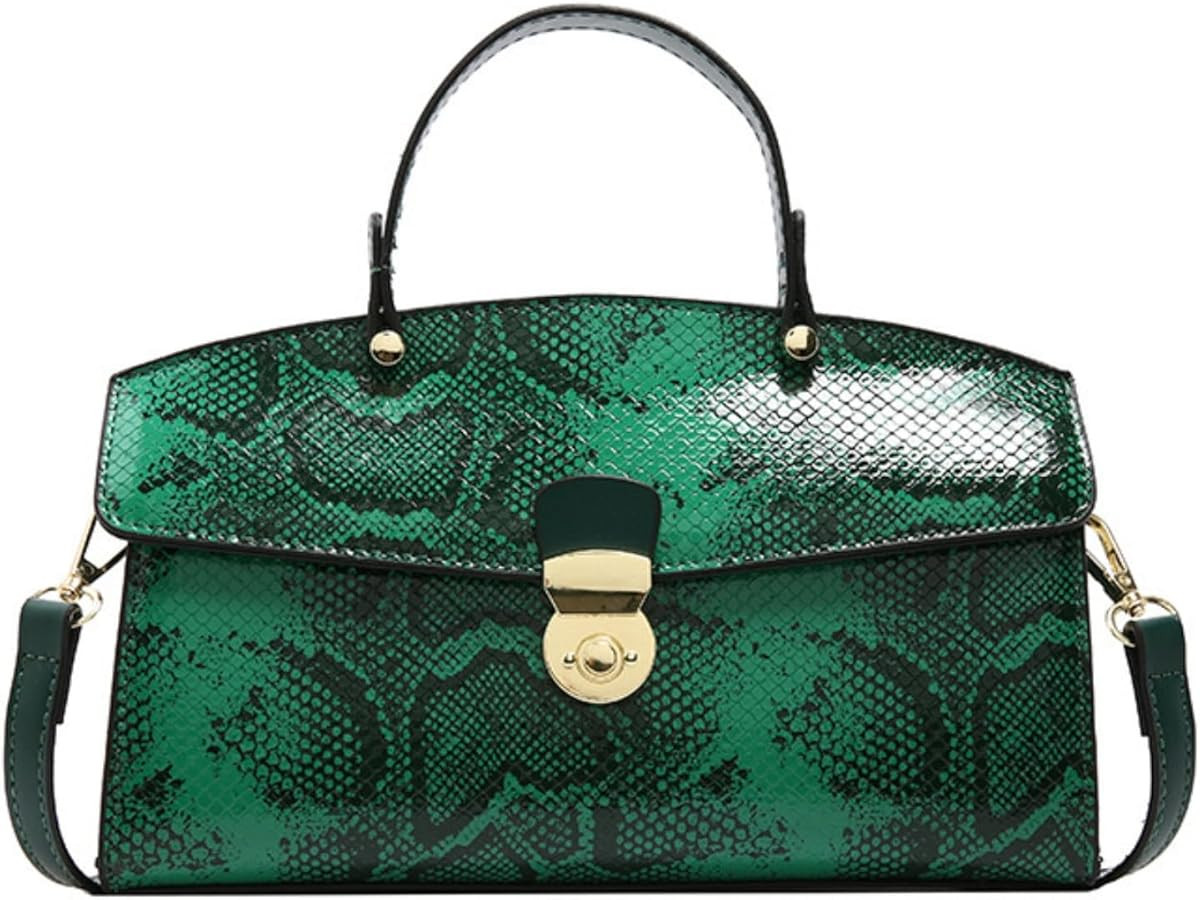 IAMUHI Women's Retro Evening Handbag Snake Pattern Top Handle Satchel Ladies Designer PU Leather ... | Amazon (US)