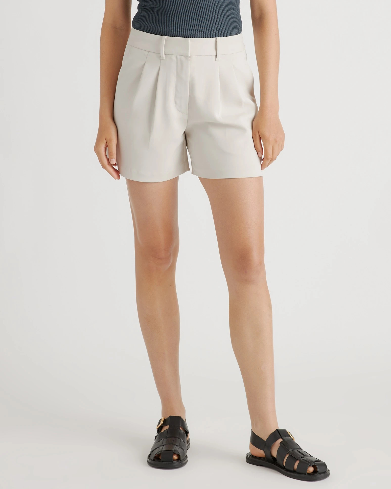 Stretch Crepe Pleated Shorts | Quince