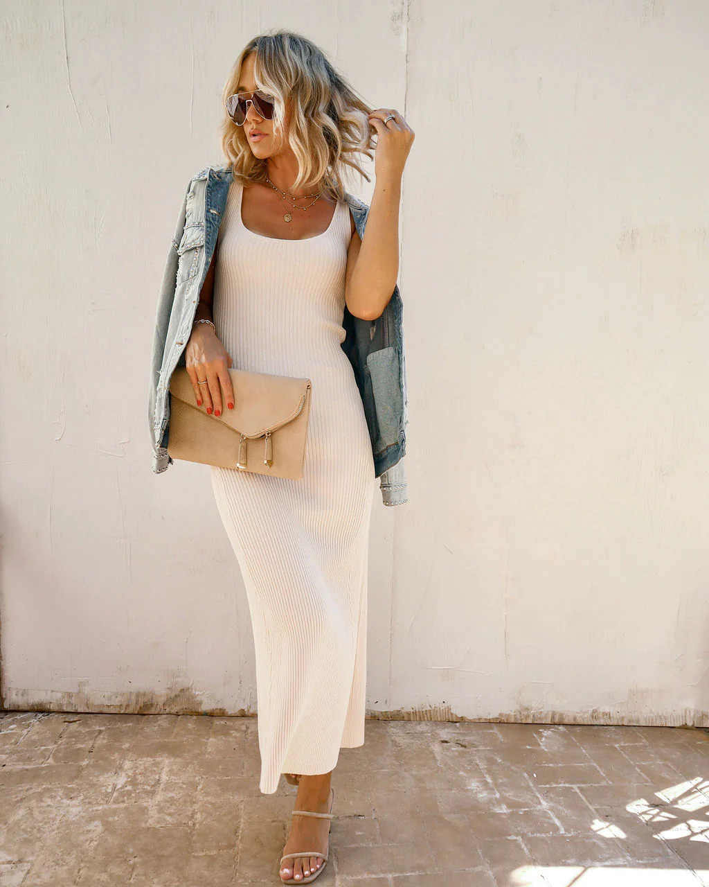 Cool For You Ribbed Maxi Dress - Cream - SALE (Extra Small) | VICI