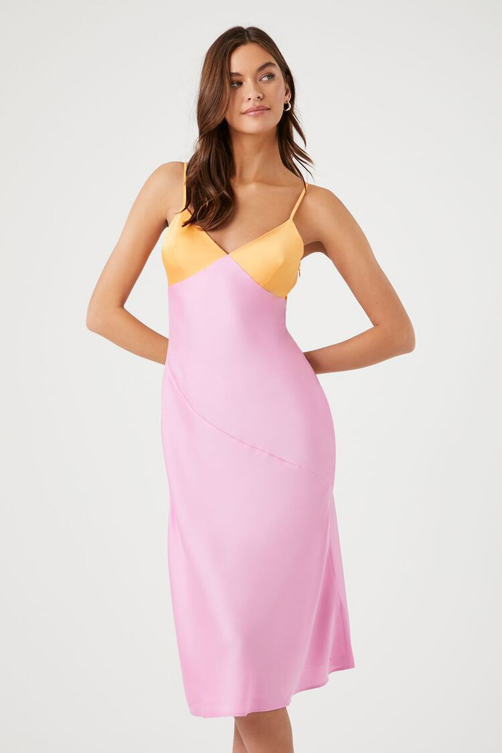 Colorblock Satin Slip Dress | Forever 21 (US)