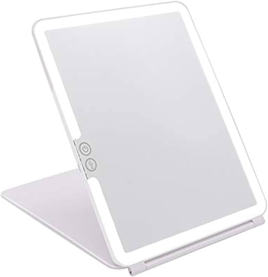 deweisn Folding Lighted Makeup Mirror with 72 LEDs 3 Colors Light Modes USB Rechargable 1800mA Ba... | Amazon (US)