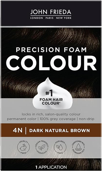 John Frieda Precision Foam Colour, Dark Natural Brown 4N, Full-coverage Hair Color Kit | Amazon (US)