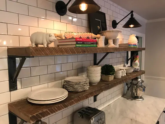 Thick 2" Wide Triangle Shelf Brackets Mantle Brackets  - Per Bracket - Beeswax Coating Optional | Etsy (US)