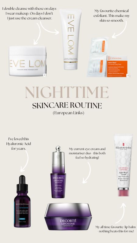 My nighttime skincare routine (European links) 🫶🏼 #skincare #nighttimeskincare #skincareroutine 

#LTKbeauty