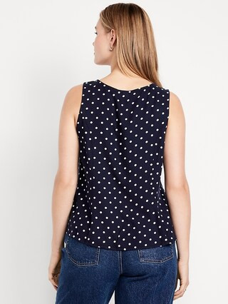 Button-Down Crepe Tank Top | Old Navy (US)