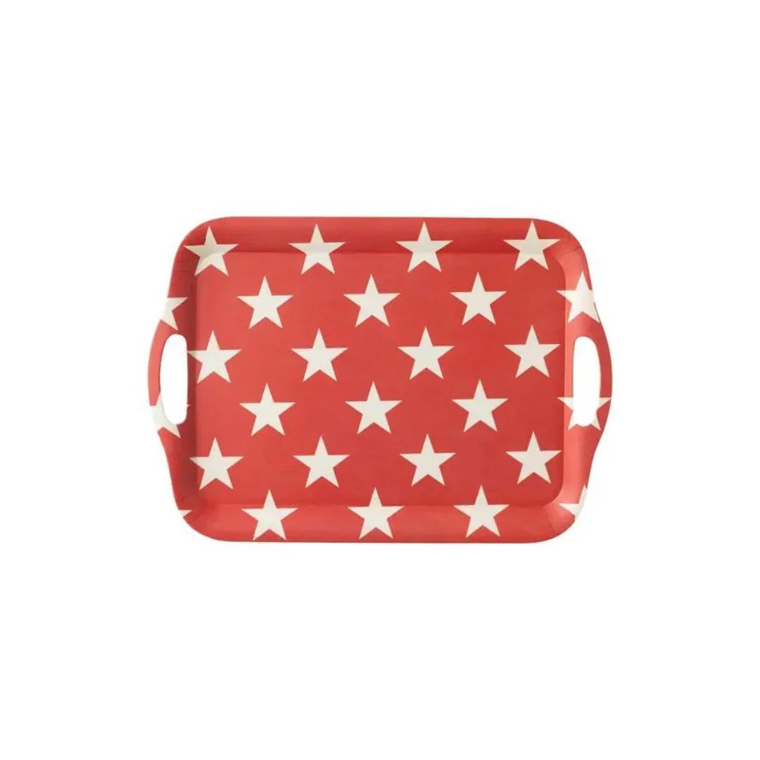 Red Star Bamboo Tray | Pink Antlers