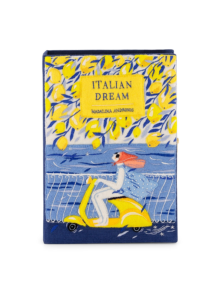 Women's Voyages Italian Dream Embroidered Book Clutch - Yellow | Saks Fifth Avenue