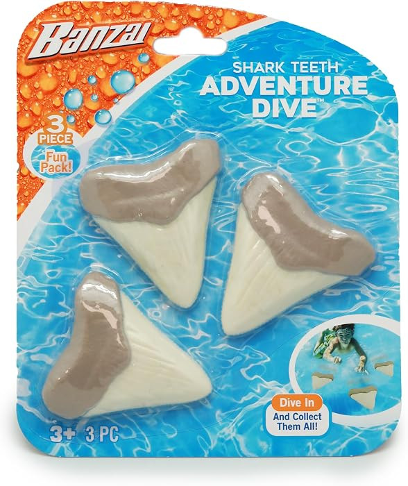 Amazon.com: BANZAI Adventure Shark Teeth Dive Toy for Pool and Water - 3 Pack : Toys & Games | Amazon (US)