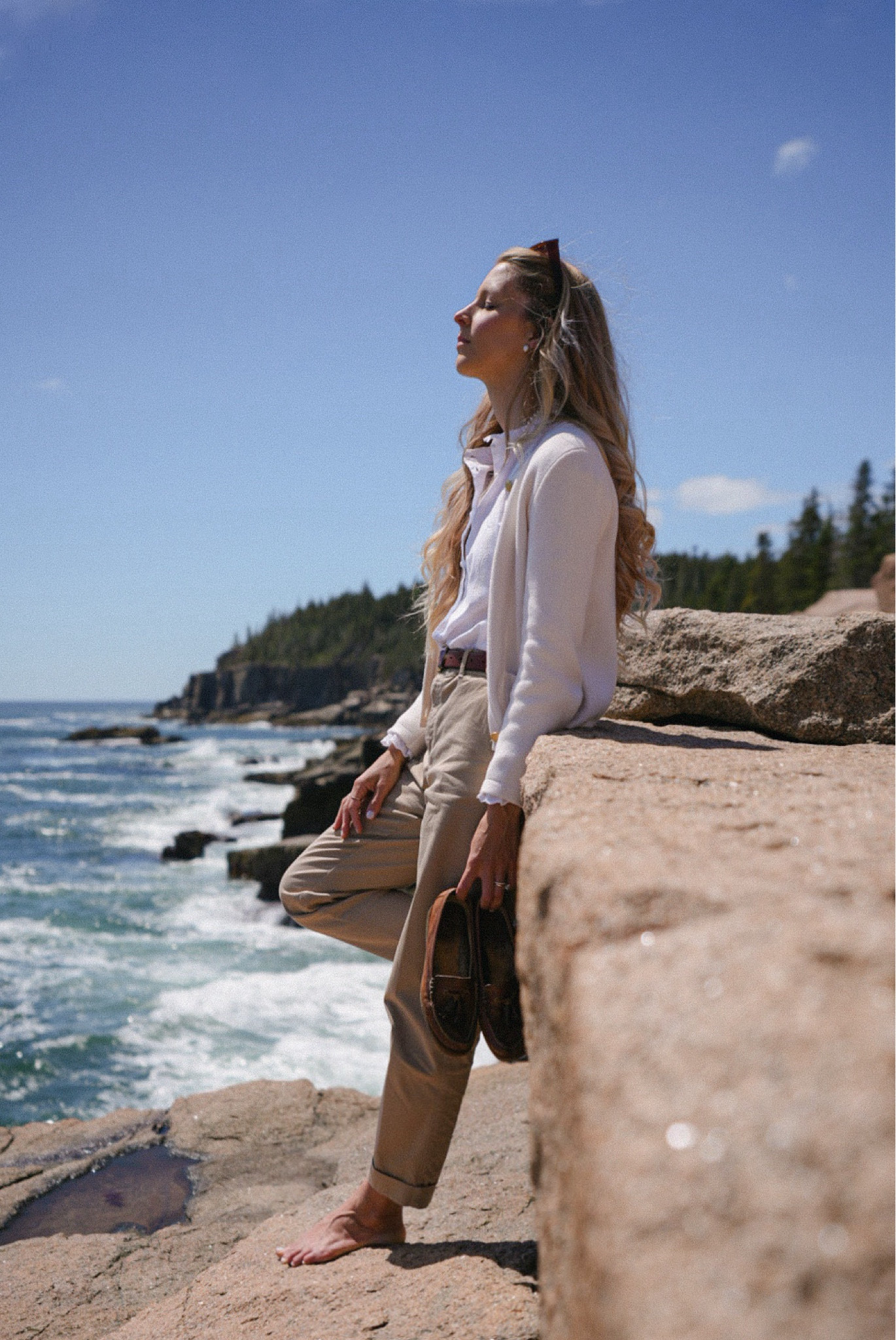 In my loafer era - have been wearing these non stop with alllll my outfits.

Swipe to see more of this chic travel outfit - tan pants with an embroidered top & the classic Emilie cardigan from J. Crew is the perfect classic combination.

This cardigan fits tts and is SO good. It looks great with any outfit. Seriously, dresses, skirts, pants, even athleisure. It's 100% cotton and the gold buttons add the perfect amount of femininity.

It's a great travel outfit that helps you feel and look more put together while still being comfortable.

Also, the perfect amount of layers for cool morning and warm days.

Classic style, timeless outfit, travel outfit, coastal style, vacation outfit, what to pack for Europe, European style, tan pants, White cotton shirt, cardigan with gold buttons, jcrew, Sezane, spring, fall, easy travel outfit, summer travel outfits, coastal outfit, beach day, west coast, east coast

#LTKTravel #LTKFindsUnder100 #LTKStyleTip