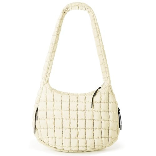 Puffer Tote Bag for Women Travel Bags for Women Tote Bag Beige | Amazon (US)