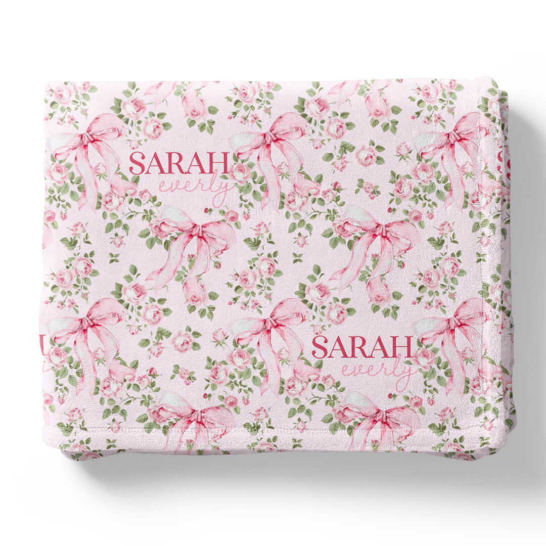 Bows in Bloom Personalized Kids Blanket | Caden Lane