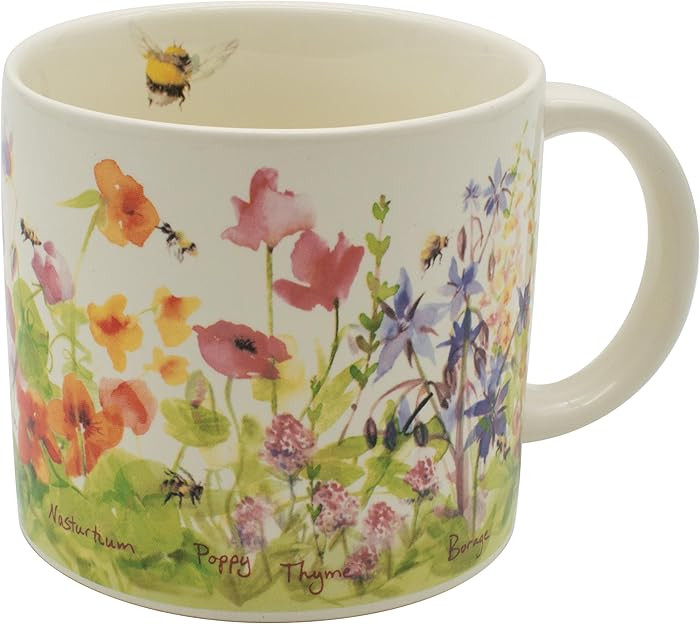 The Unemployed Philosophers Guild Bee Garden Coffee Mug - Features Beautiful Watercolor Flowers a... | Amazon (US)