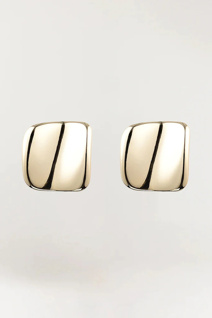 Warped Stud Earring Gold | Henne