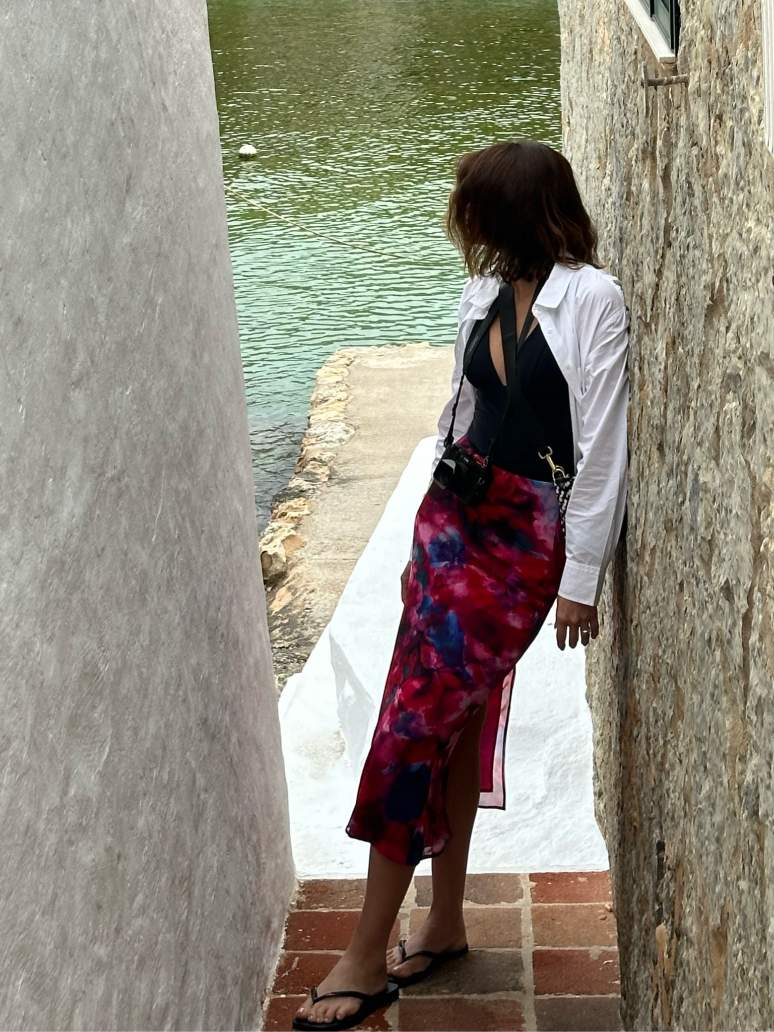 Outfit summer shirt skirt colors black swimsuit 