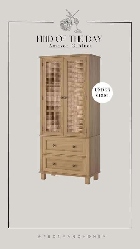 FIND OF THE DAY: this cane cabinet is under $150 right now and is the perfect storage piece for your living room, office, or bedroom!!  #salealert #amazonfind #amazonfinds #cabinet #storage #amazonhome

#LTKFind #LTKhome #LTKsalealert