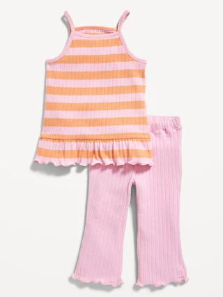 Sleeveless Peplum Top and Cropped Flare Pants Set for Toddler Girls | Old Navy (US)