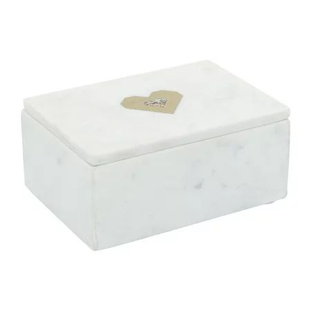 Sagebrook Home Marble 7x5 Rectangular Box - Heart White | Walmart (US)
