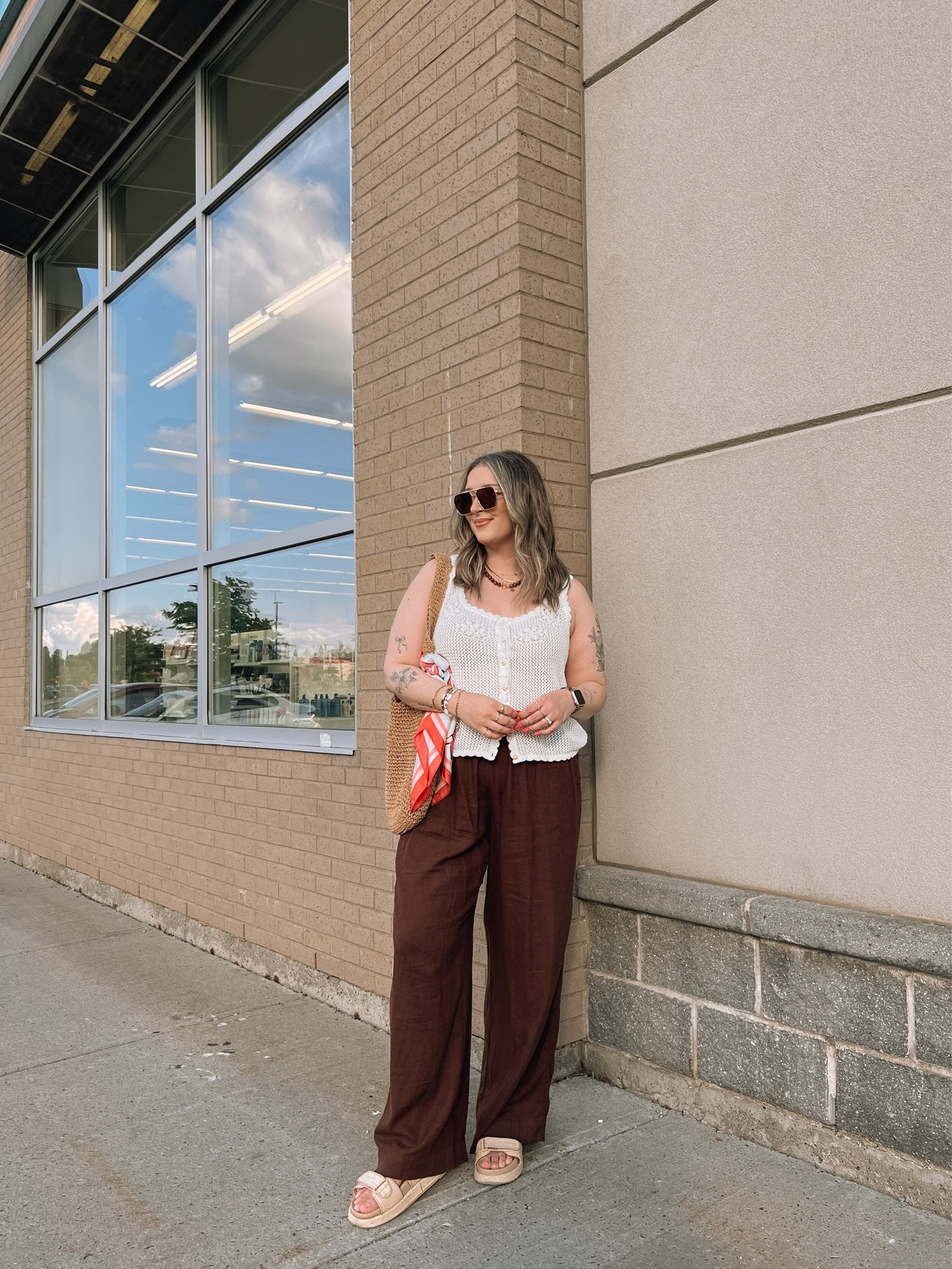 Casual summer outfit! Canadian links are under “similar products”. Wearing my usual size L in the crochet tank top, and L tall in the linen pants. I’m a 9.5-10 and wear a 10 in the Crocs sandals

#LTKsummer #LTKmidsize #LTKstyletip