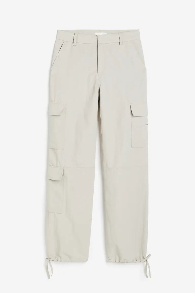 Twill Cargo Pants - Light taupe - Ladies | H&M US | H&M (US)