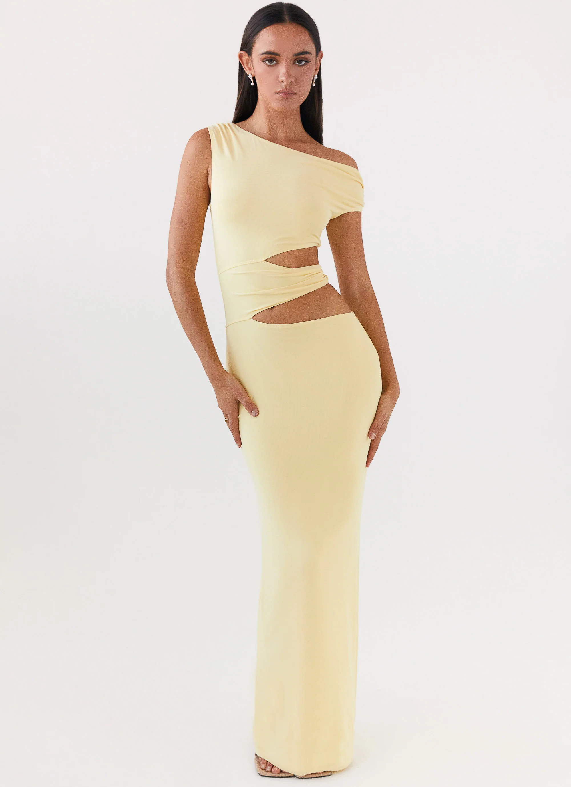 Margot One Shoulder Maxi Dress - Yellow | Peppermayo (Global)