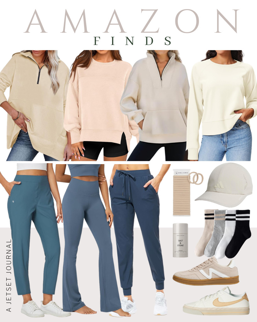 It’s time for another set of Amazon Athleisure finds! You can mix and match these outfits for a cool and sporty look.

For the gym or running errands in style, you can wear a CHICME oversized sweatshirt plus lightweight travel pants from Baleaf. They feel so cozy, especially with a nice pair of these retro fashion sneakers. 

 #LTKSeasonal #LTKSaleAlert #LTKTravel