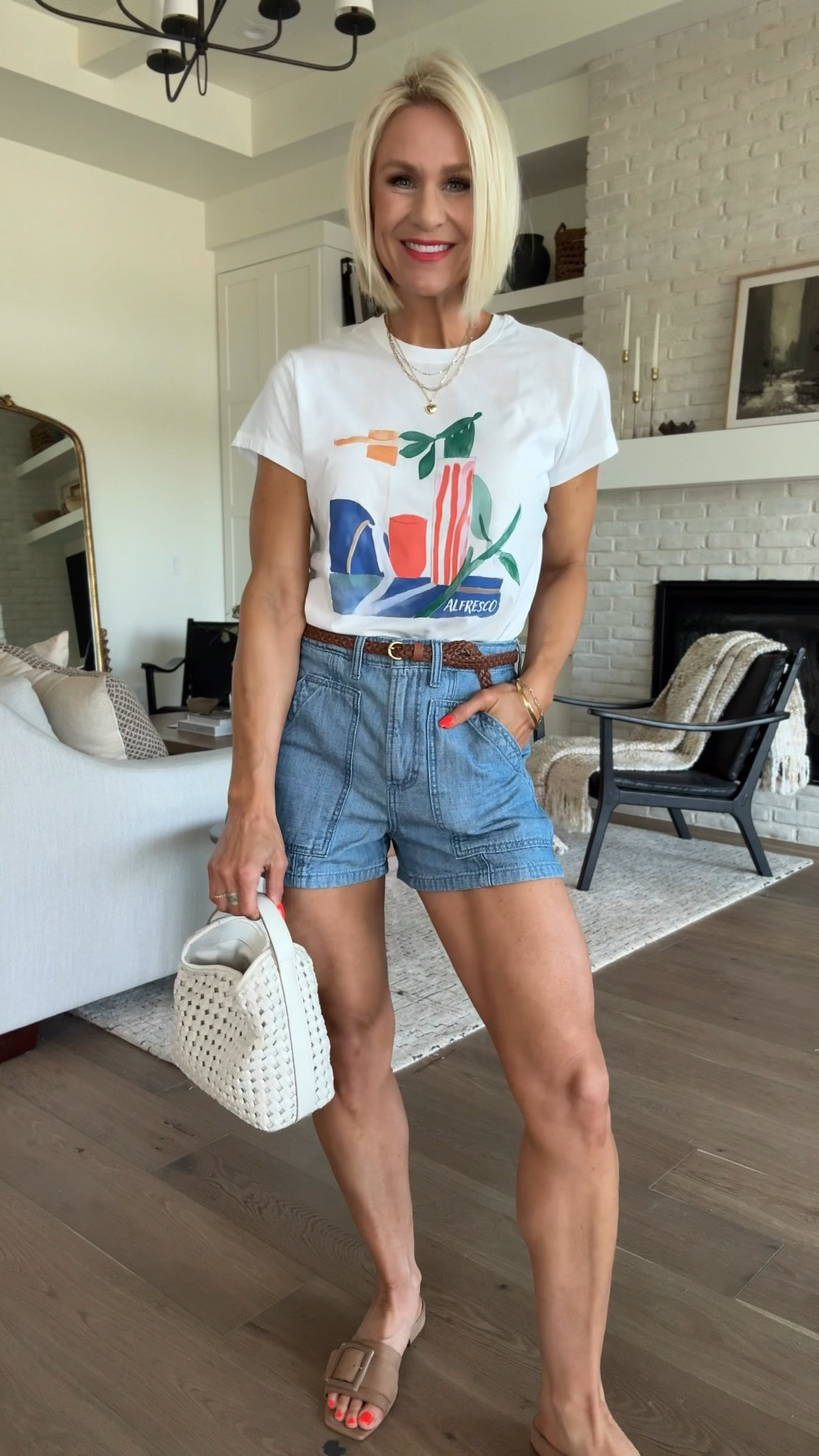 New arrivals and they’re on SALE! These shorts are such a good lookalike to the designer pair that’s over $200. 
Grab these while they’re only $17.50. Size up up! I’m wearing a 6. 
Wearing my true size medium in the graphic t shirt. It’s on SALE for $5.60!
Linked both white/bone little handbags. They hold everything you need. Perfect for so many occasions !
Linked this year’s version of last year’s sandals I’m wearing. They’re easily one of my most worn summer shoes! I’ll be reaching for these for years.
Summer outfits


#LTKSummerEdit #LTKSaleAlert