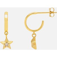 Estella Bartlett Cubic Zirconia Star Gold-Tone Hoop Earrings | Mybag.com (Global) 