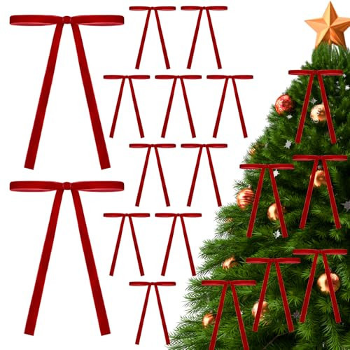 12pcs velvet ornaments for christmas tree,christmas bows red velvet bows for christmas tree Vintage Decor Neutral Christmas Ornaments for Christmas Tree Garland Home Wedding Decoration Home Indoor | Amazon (US)