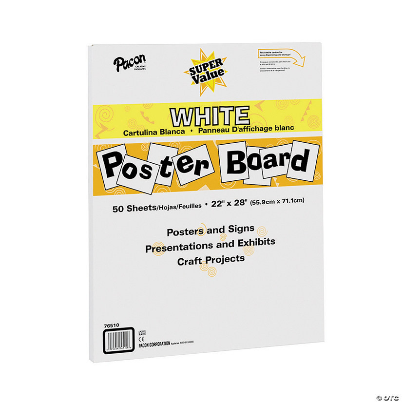 22" x 28" Pacon® Super Value Blank White Poster Boards - 50 Pc. | Oriental Trading Company