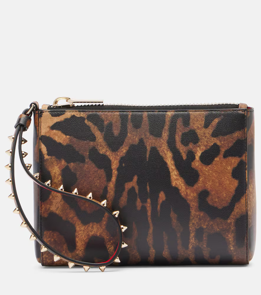Christian Louboutin Cabata Small leopard-print leather pouch | Mytheresa (DACH)