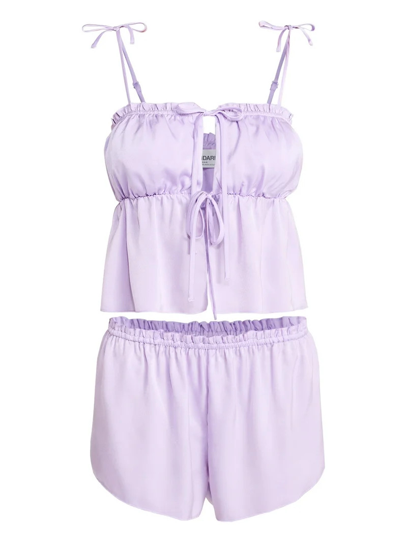 No Boundaries Sleepwear Satin Cami and Shorts Set, 2-Piece, Women's XS-XXL | Walmart (US)