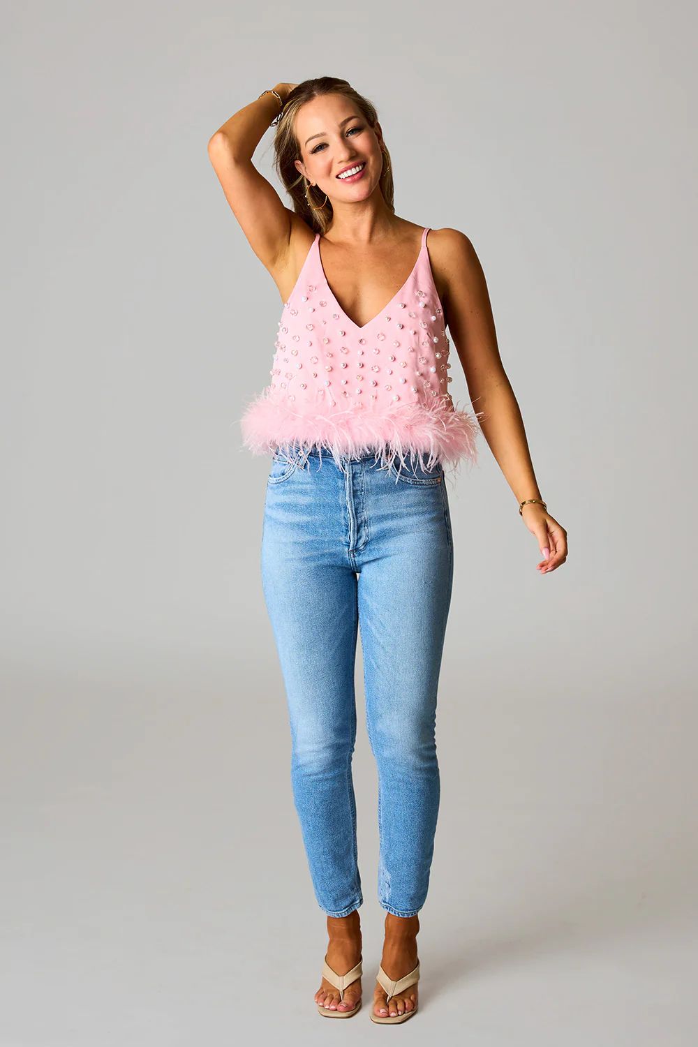 Seraphina Feather Top | Love story boutique