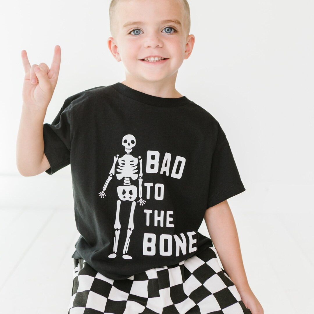 Bad to the Bone, Toddler Halloween Shirt, Fall Toddler Shirt, Child Halloween Shirt, Hey Ghoul, B... | Etsy (US)