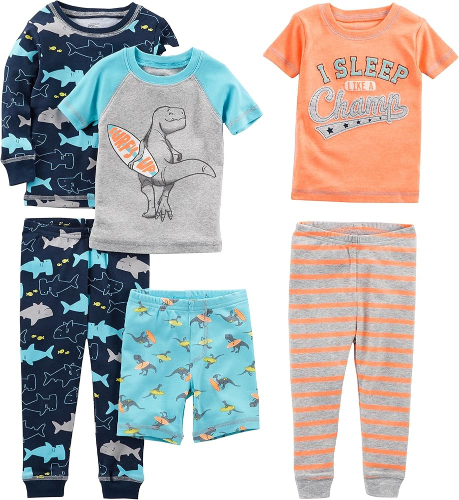 Simple Joys by Carter's Boys' 6-Piece Snug Fit Cotton Pajama Set | Amazon (US)