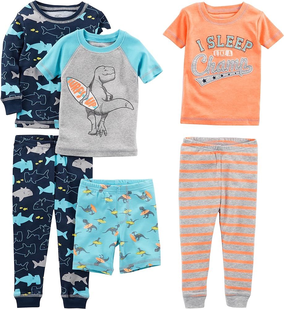 Simple Joys by Carter's Boys' 6-Piece Snug Fit Cotton Pajama Set | Amazon (US)