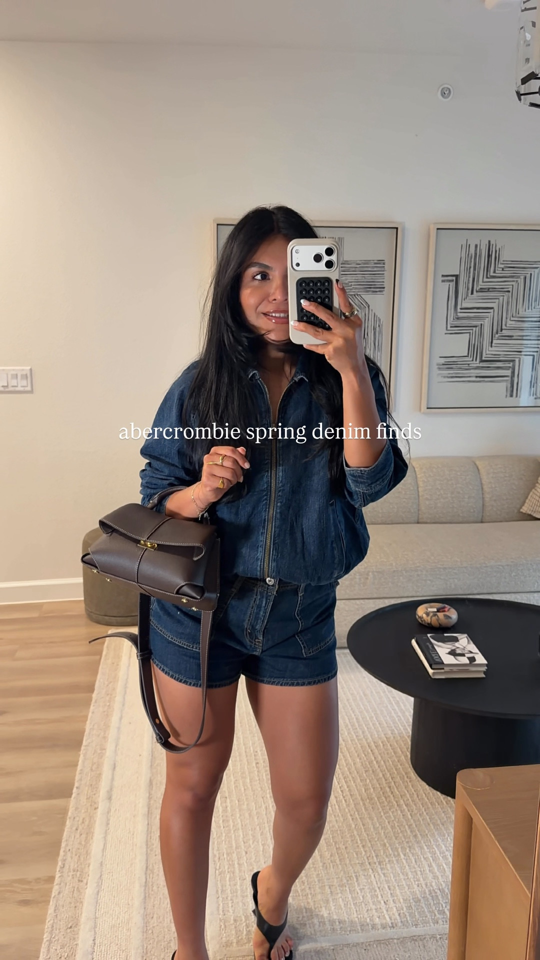 #abercrombiepartner spring denim outfits from @abercrombie 🧵🏹 #liketkit @shop.ltk

Sizing:
Sweater XS
Jacket S
Denim shorts + jeans 27
Dress XS Petite!!
