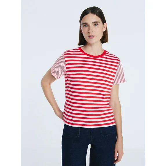 Free Assembly Women's and Women's Plus Cotton Cropped Boxy Tee with Short Sleeves, Sizes XS-4X | Walmart (US)