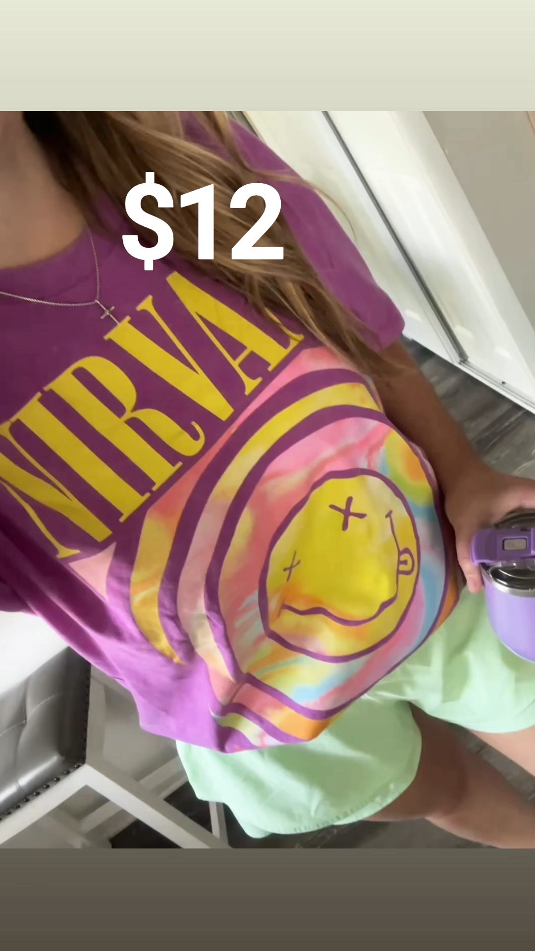 $12 nirvana tee 
Oversized fit. I’m wearing my true size medium. Also my Brumate cup is the best! 


Urban outfitters. Oversized band tee. Casual outfit. Mom outfit. Brumate. Amazon finds. Summer outfit. Spring outfit. Casual look  

#LTKSeasonal #LTKActive #LTKPlusSize